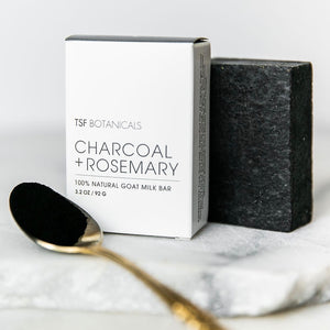 CHARCOAL + ROSEMARY ||  Normal + Acne-Prone 🖤   GOAT MILK CLEANSING BAR || Olive Oil + Shea Butter