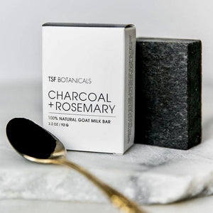 CHARCOAL + ROSEMARY ||  Normal + Acne-Prone 🖤   GOAT MILK CLEANSING BAR || Olive Oil + Shea Butter